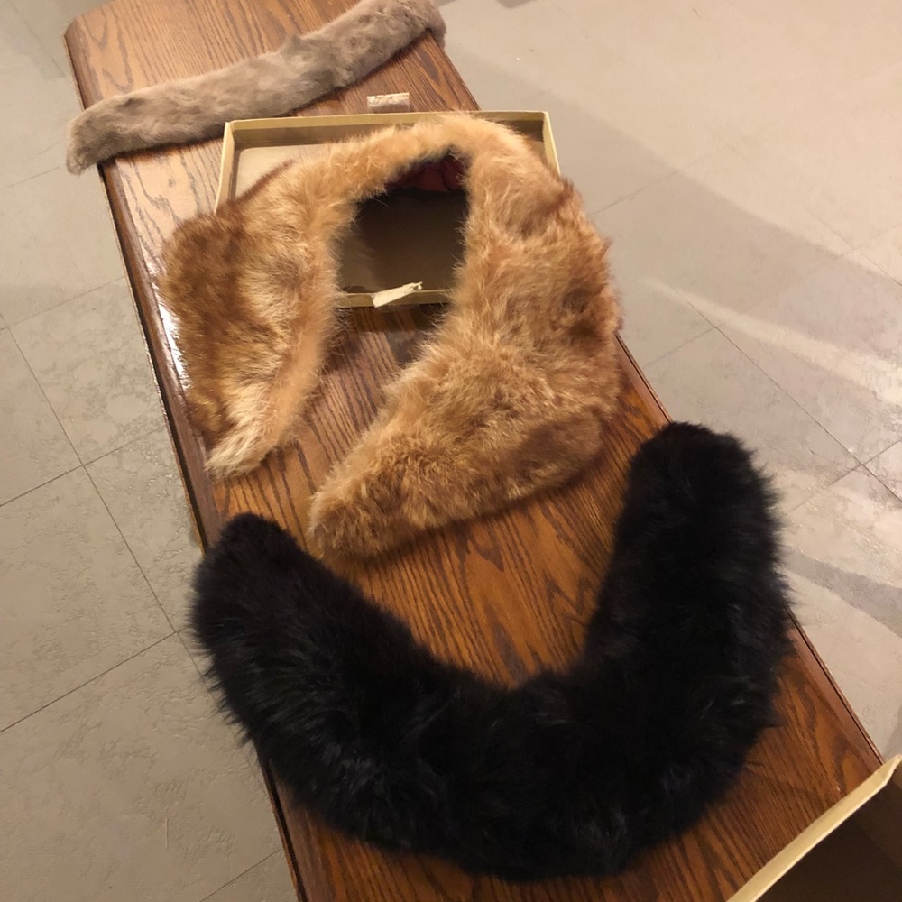 Three real fur neck colors